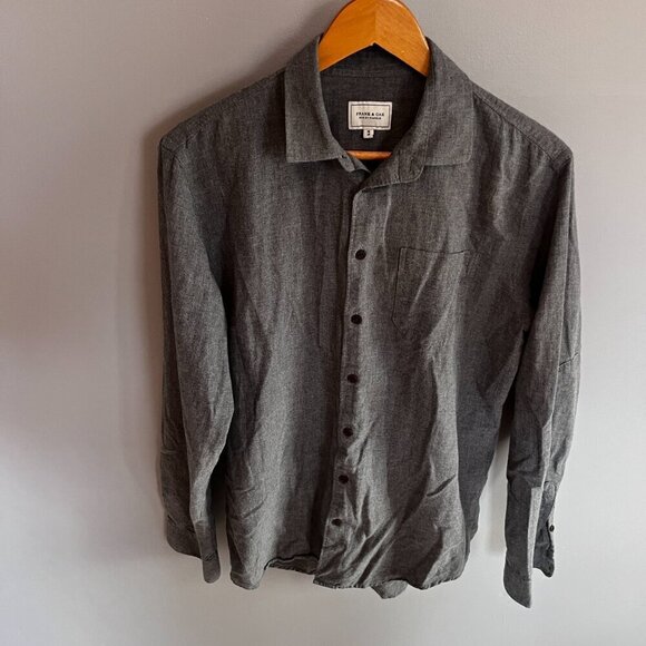 Frank and Oak Men’s Button Down Grey 100% Cotton Shirt Size M - Picture 2 of 9